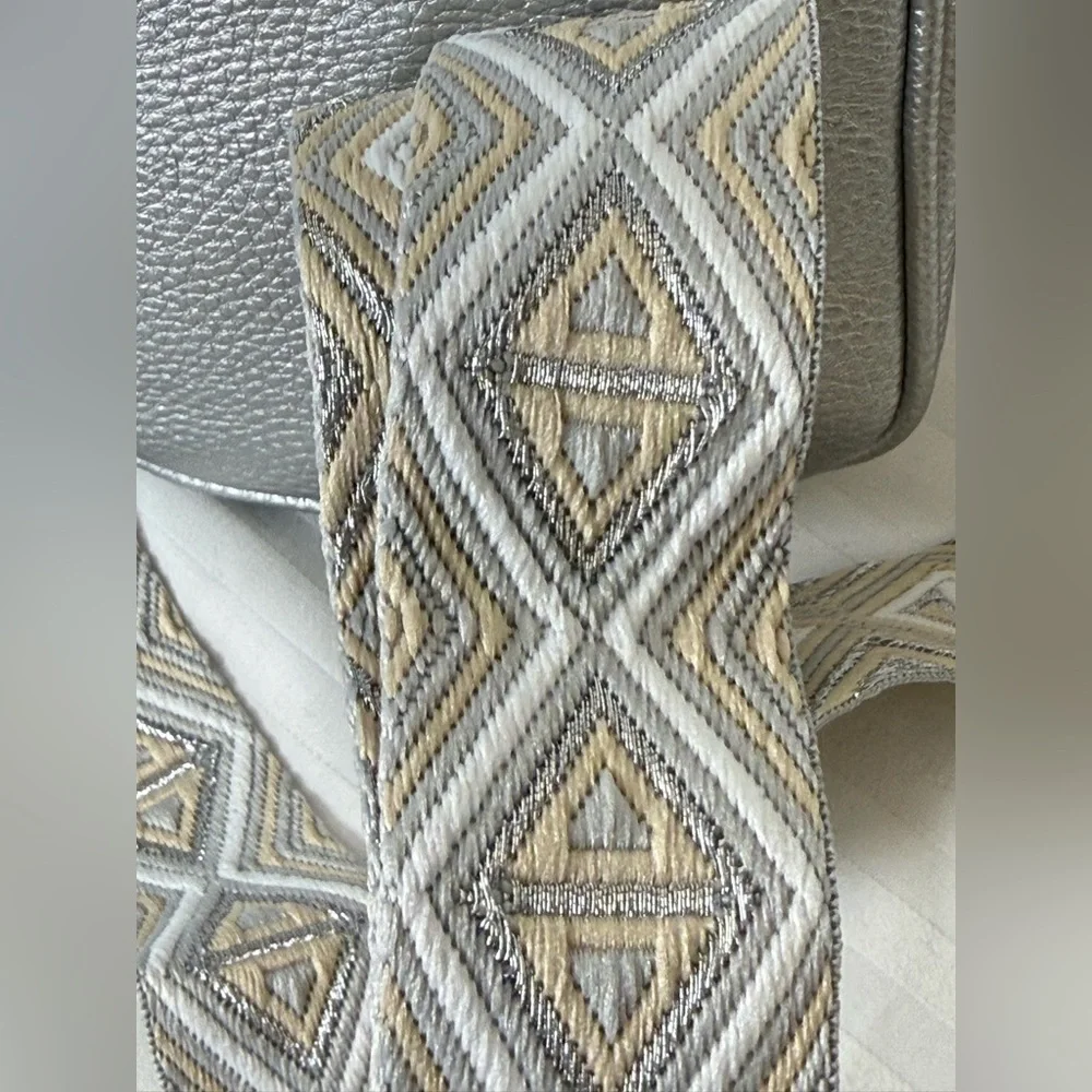 NEW Mali + Lili ‘Josephine’ Silver Vegan Leather Crossbody Bag Goldtone Hardware
